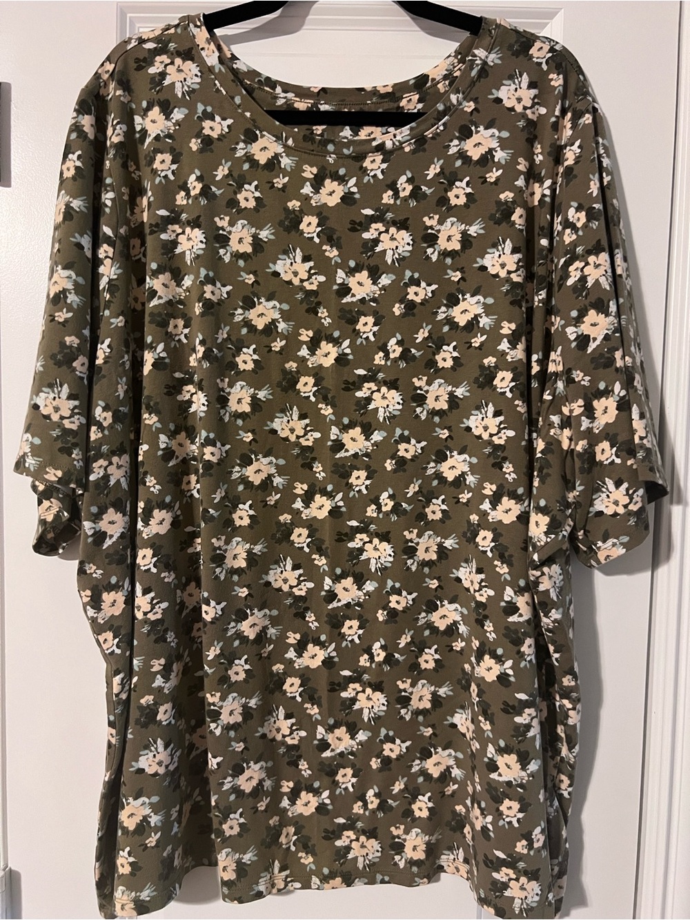 Olive Green Floral Tee